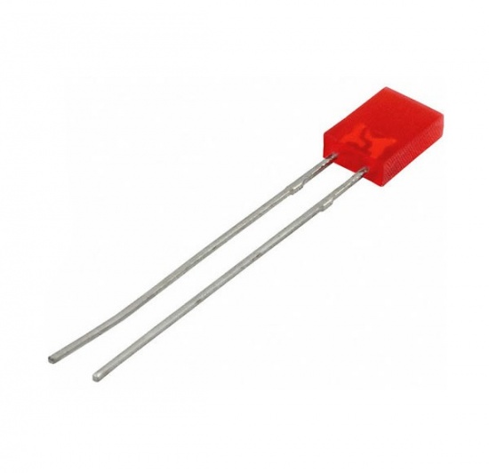 Светодиод красный прямоугольный 2x5x7 мм, 10 шт. 