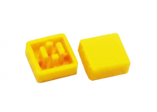 5 шт. Колпачок для кнопки квадратный 12x12x7.3 мм желтый