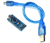 Nano 3.0 Arduino совместимый контроллер, mini-USB, контакты распаяны, с кабелем