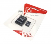 Карта памяти microSD 16 Гб Smartbuy, класс 10 UHS с адаптером