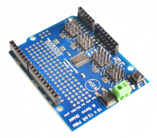 Шильд ШИМ 16 каналов на PCA9685 для сервоприводов для Arduino