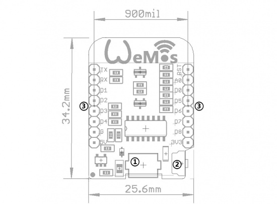 Wemos D1 mini на основе ESP8266 схема