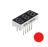 Сегментный индикатор 0.28″, 3 разряда, красный, ОК, 2381AS